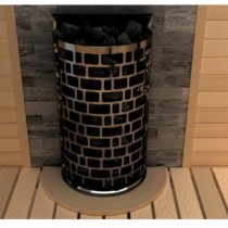 Aries Wall zamontowany w saunie z kołnierzem drewnianym